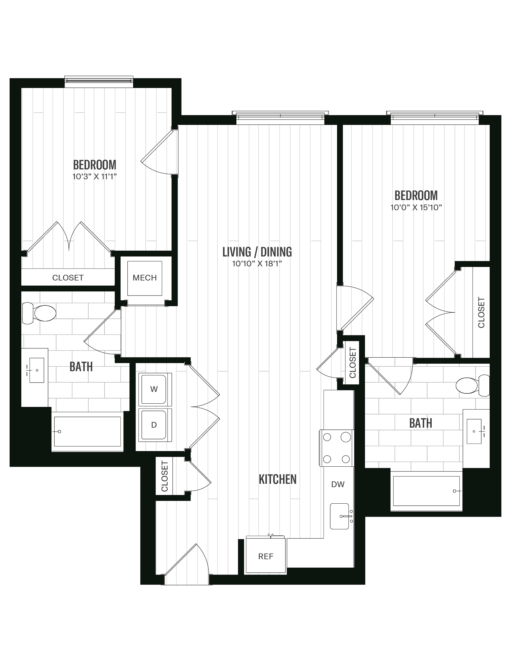 Floorplan image of unit 565